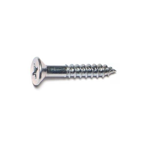 Midwest Fastener Wood Screw, #14, 1-1/2 in, Zinc Plated Steel Flat Head Phillips Drive, 24 PK 68523 - main